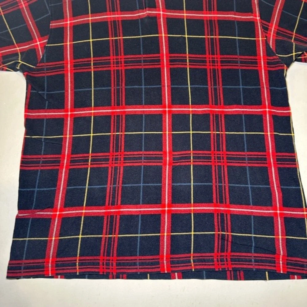 Vtg Chaps Ralph Lauren Polo Shirt Mens XL Red‎ Tartan Plaid Collared 90s Golf